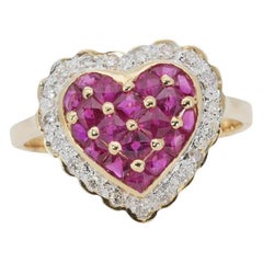 Élégante bague en or jaune 18 carats avec rubis naturel de 1,07 carat et diamants certifiés NGI