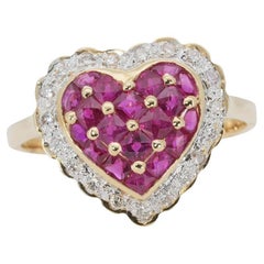 Elegant 18K Yellow Gold Ring with 1.07 ct Natural Ruby and and Diamonds NGI Cert