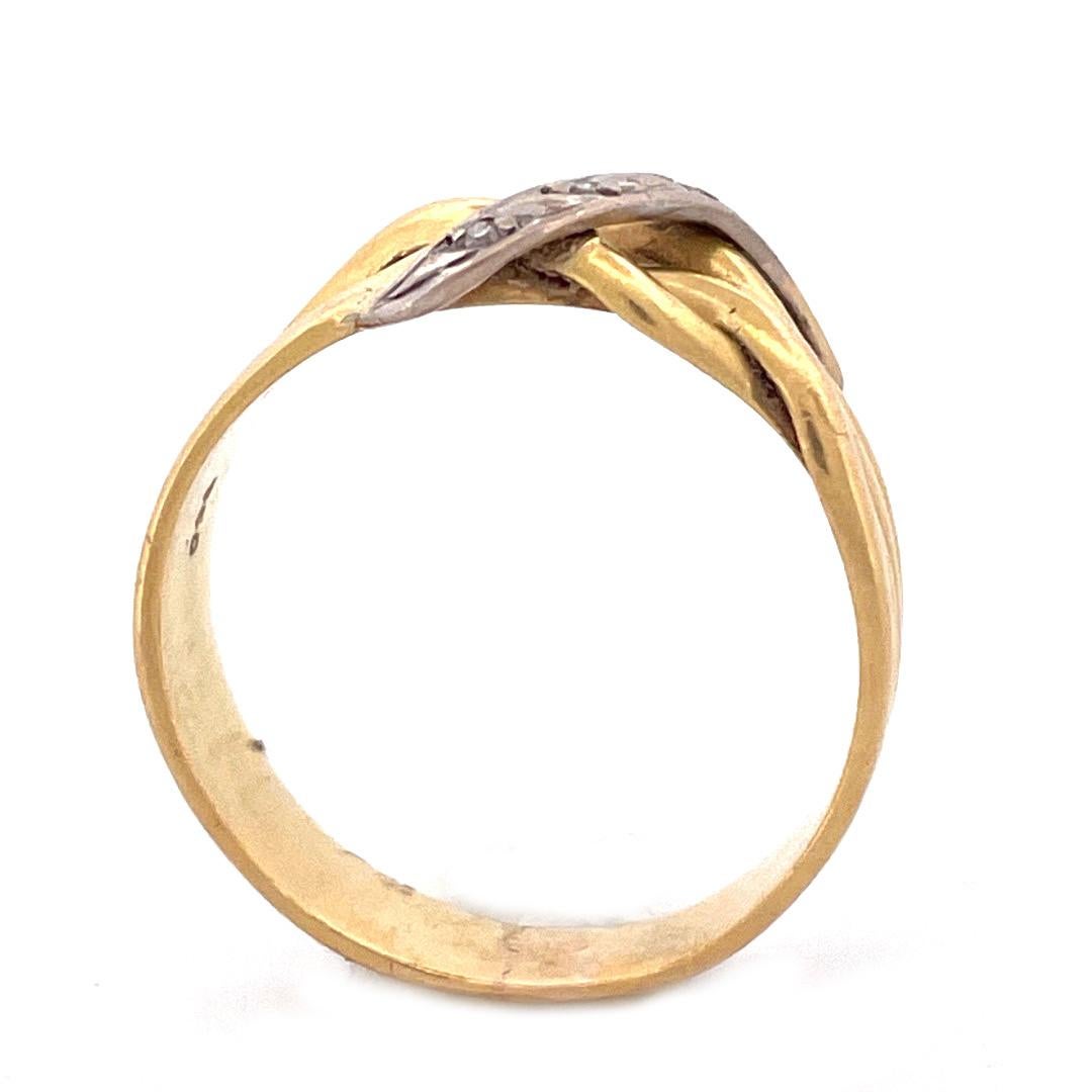 Elegant 18k Yellow Gold Rope Diamond Ring 

Adorn your finger with the timeless elegance of this exquisite 18k yellow gold rope diamond ring. The ring features a beautiful rope intervening design, embedded with a total carat weight of 0.04, and with