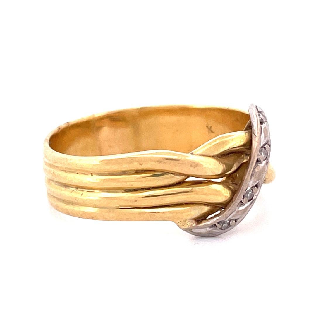 Elegant 18k Yellow Gold Rope Diamond Ring In New Condition For Sale In New York, NY