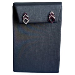 Elegant 18kt Rose Gold Diamond and Ruby Earrings - 0.25ctw Rubies, 0.19ctw Dia