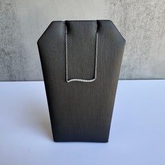 Elegant 18kt White Gold Diamond Bar Necklace - New, Length Adjustable