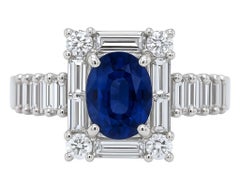 Elegant 18kt White Gold Sapphire and Diamond Ring – Size 6