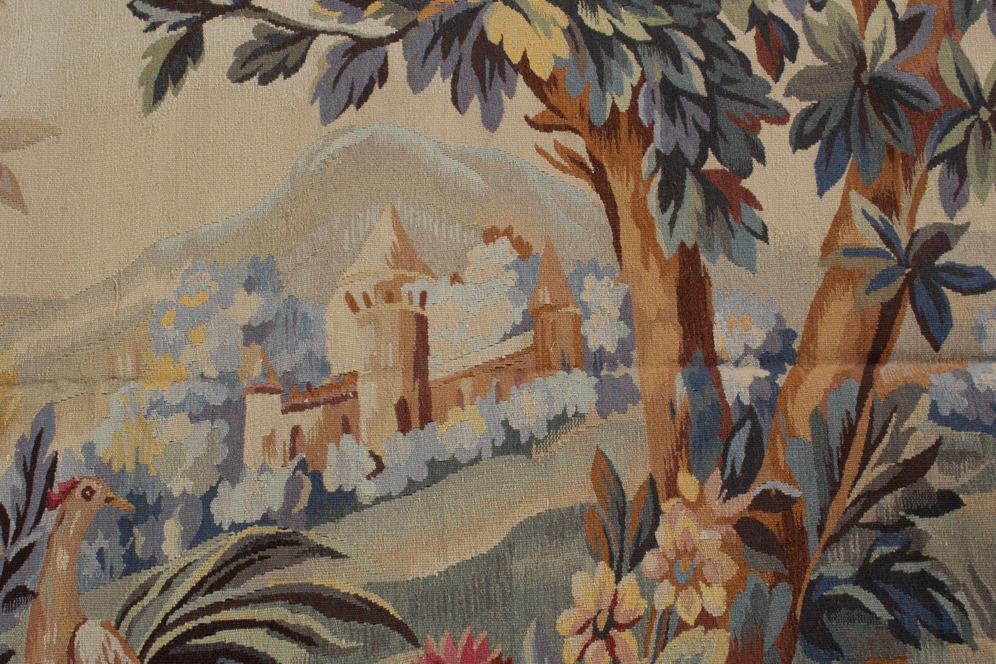 Elegant 18th Century Aubusson Style Tapestry 5'11 x 7'3 In New Condition For Sale In Secaucus, NJ
