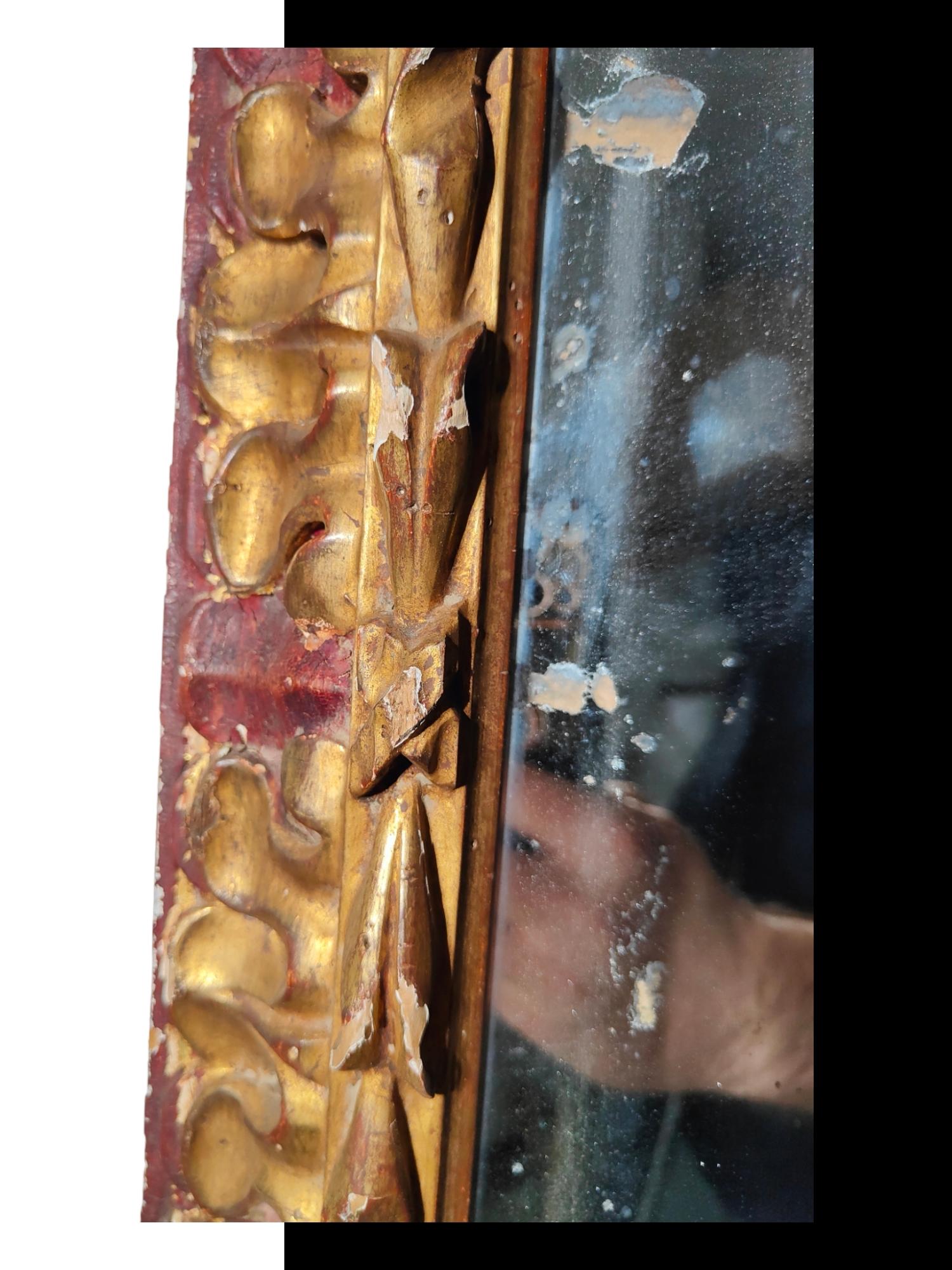 18th Century and Earlier Elegant 18th Century French Mirror – Original Frame and Glass For Sale