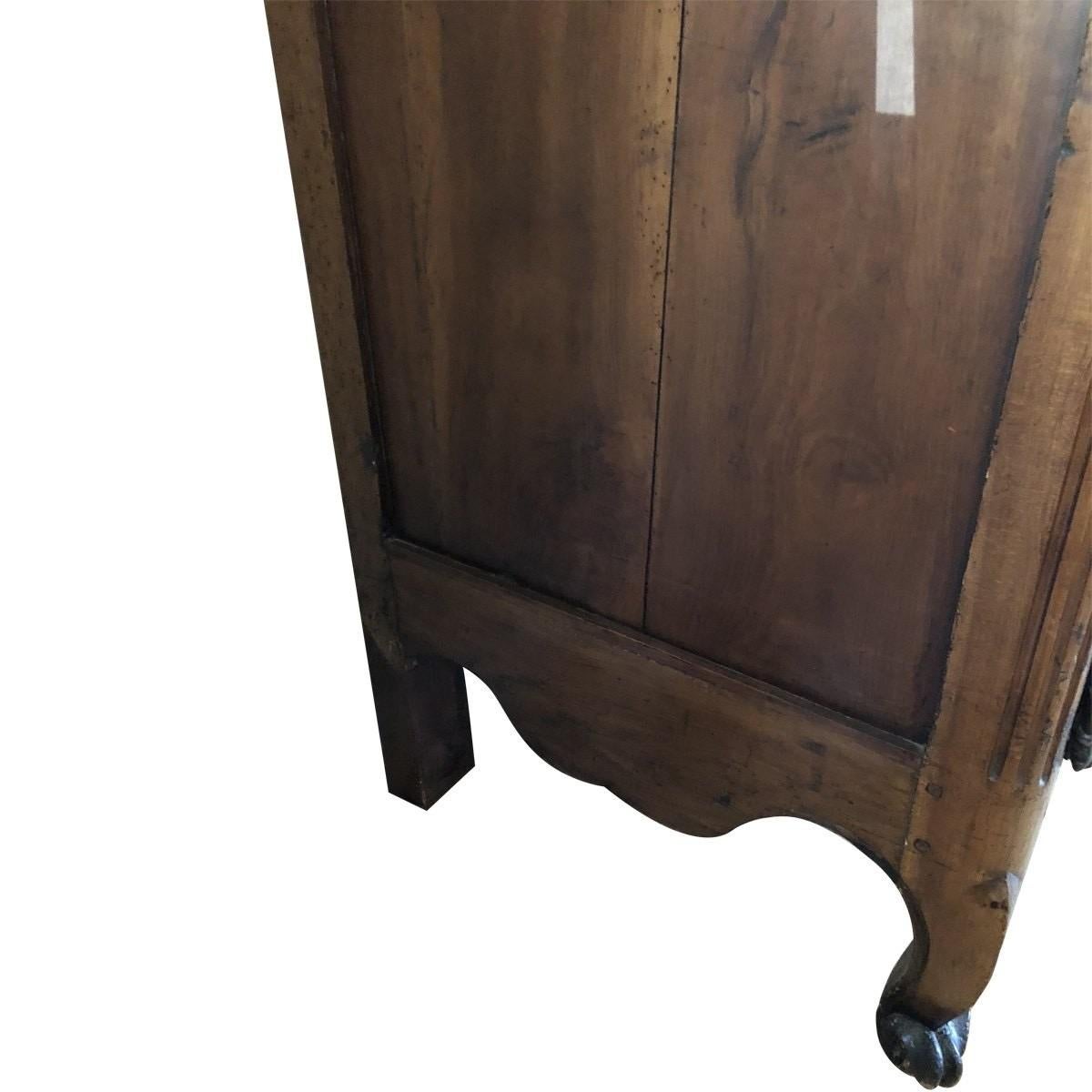 Elegant 19th Century Louis XV French Carved Walnut Armoire 1