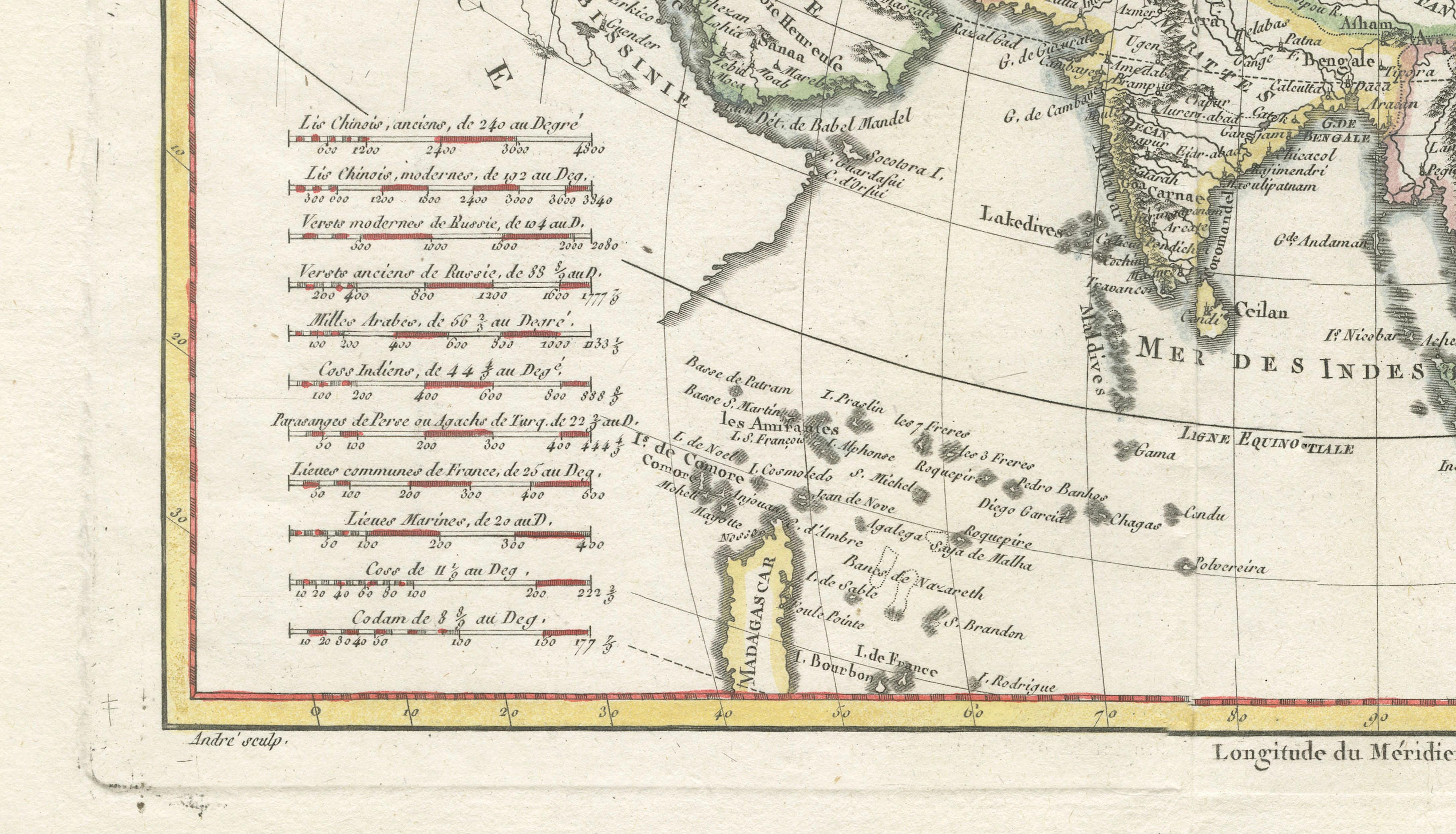 Elegant 18th Century Map of Asia by Rigobert Bonne Showing Siberia & China, 1787