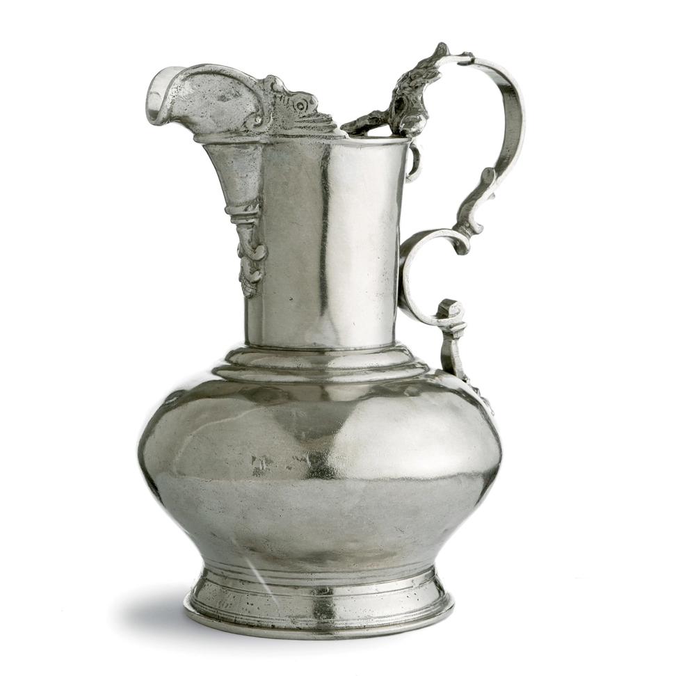 Baroque Elegant 18th century style pewter pitcher by Arte Italica - Made in Italy For Sale