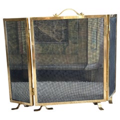 Antique Elegant 1920s Art Deco Brass Fireplace Screen