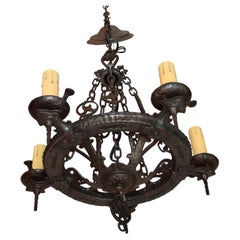 Elegant 1920's cast iron chandelier