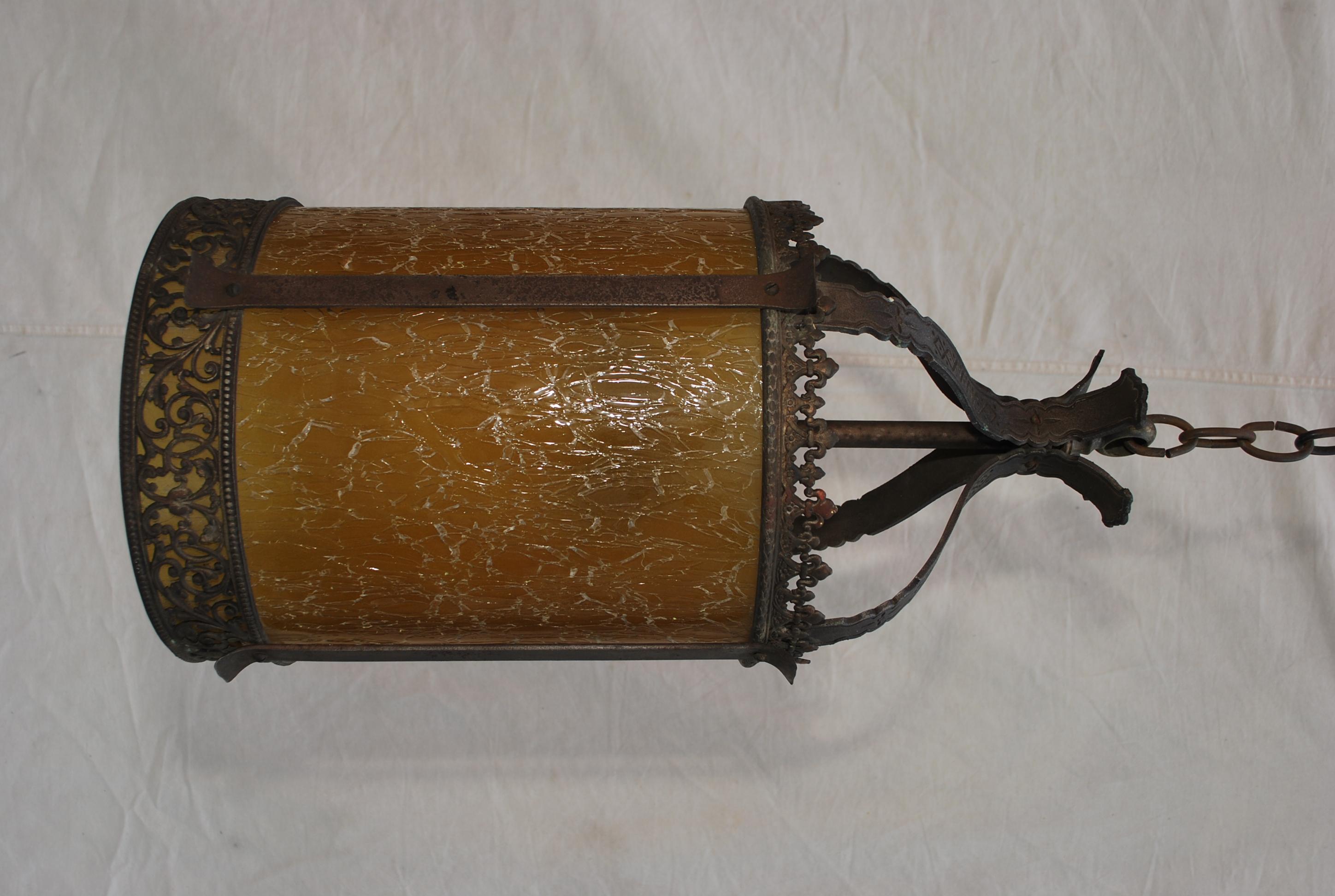 Elegant 1920's Cast Iron Lantern For Sale 1