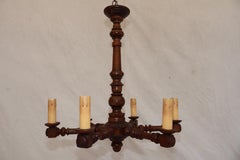 Elegant 1920's French wood chandelier