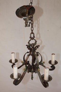 Elegant 1920's polychrome chandelier