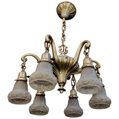 Elegant 1920s Silver Plated Chandelier
