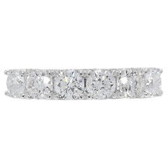 Elegance 1,92ct Diamante Naturale Anello a Sei Pietre in Oro Bianco 18K