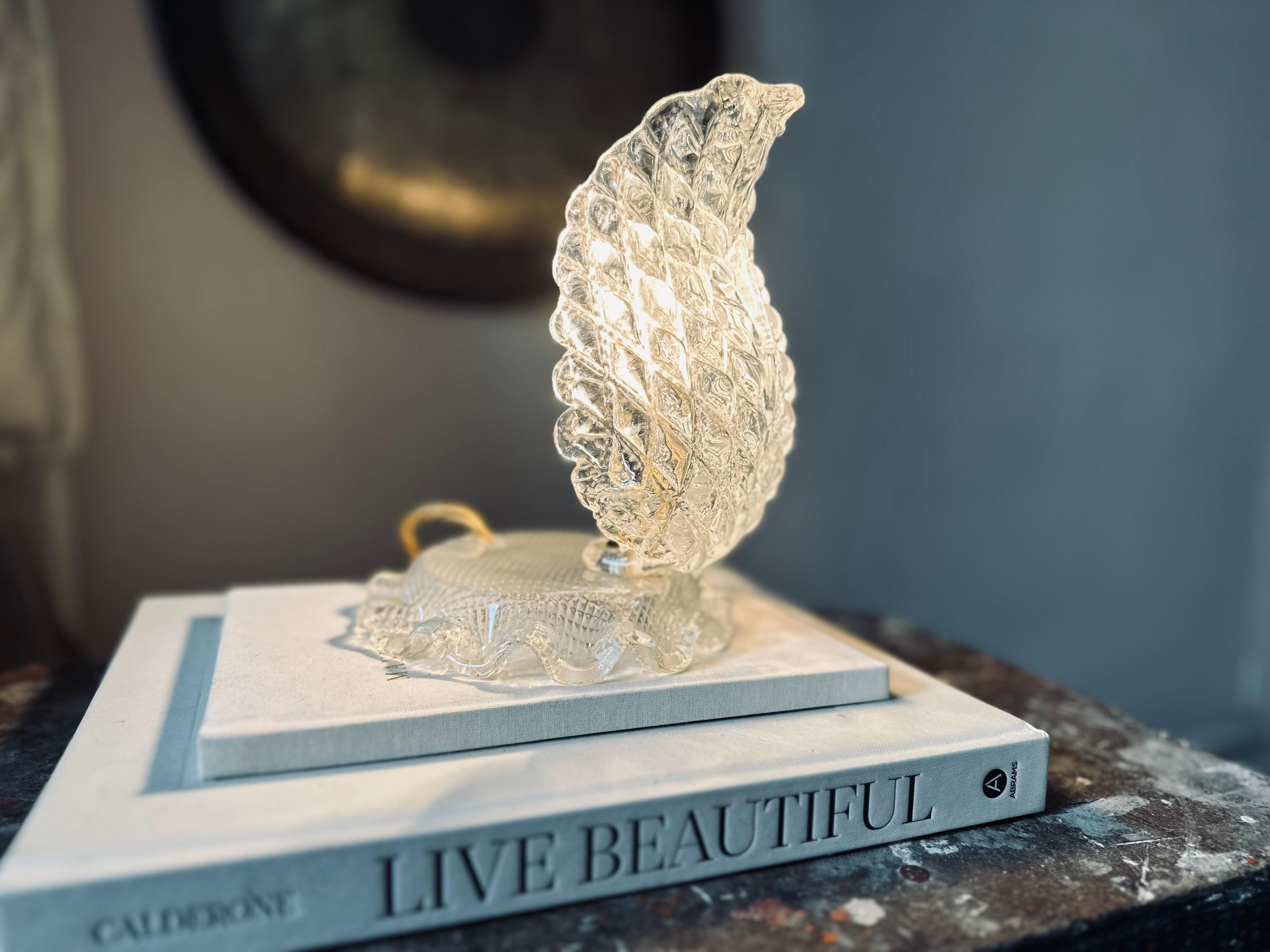 Elegant 1930s Art Deco Murano Glass Table Lamp Attributed to Ercole Barovier For Sale 9
