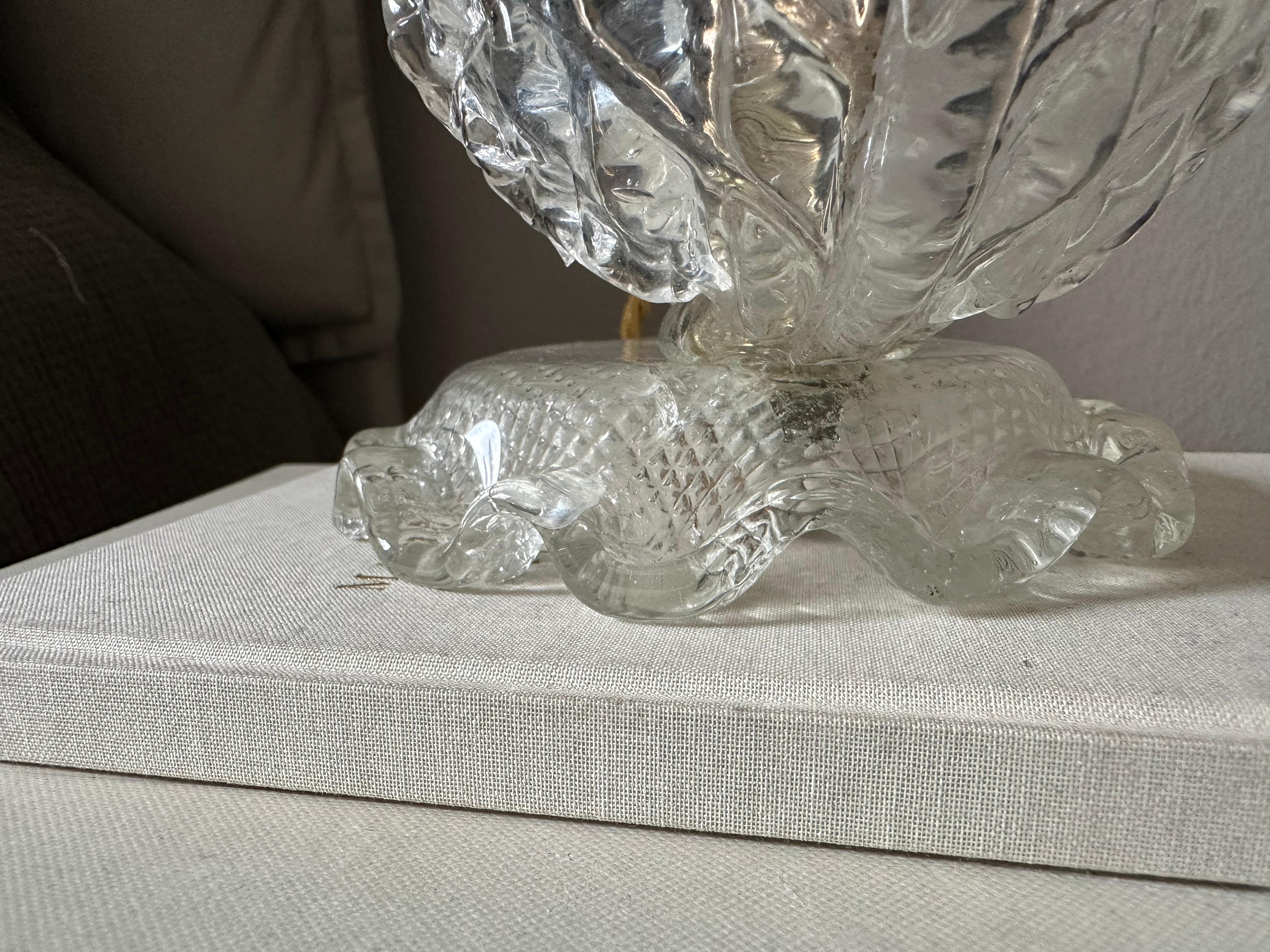 Elegant 1930s Art Deco Murano Glass Table Lamp Attributed to Ercole Barovier For Sale 2
