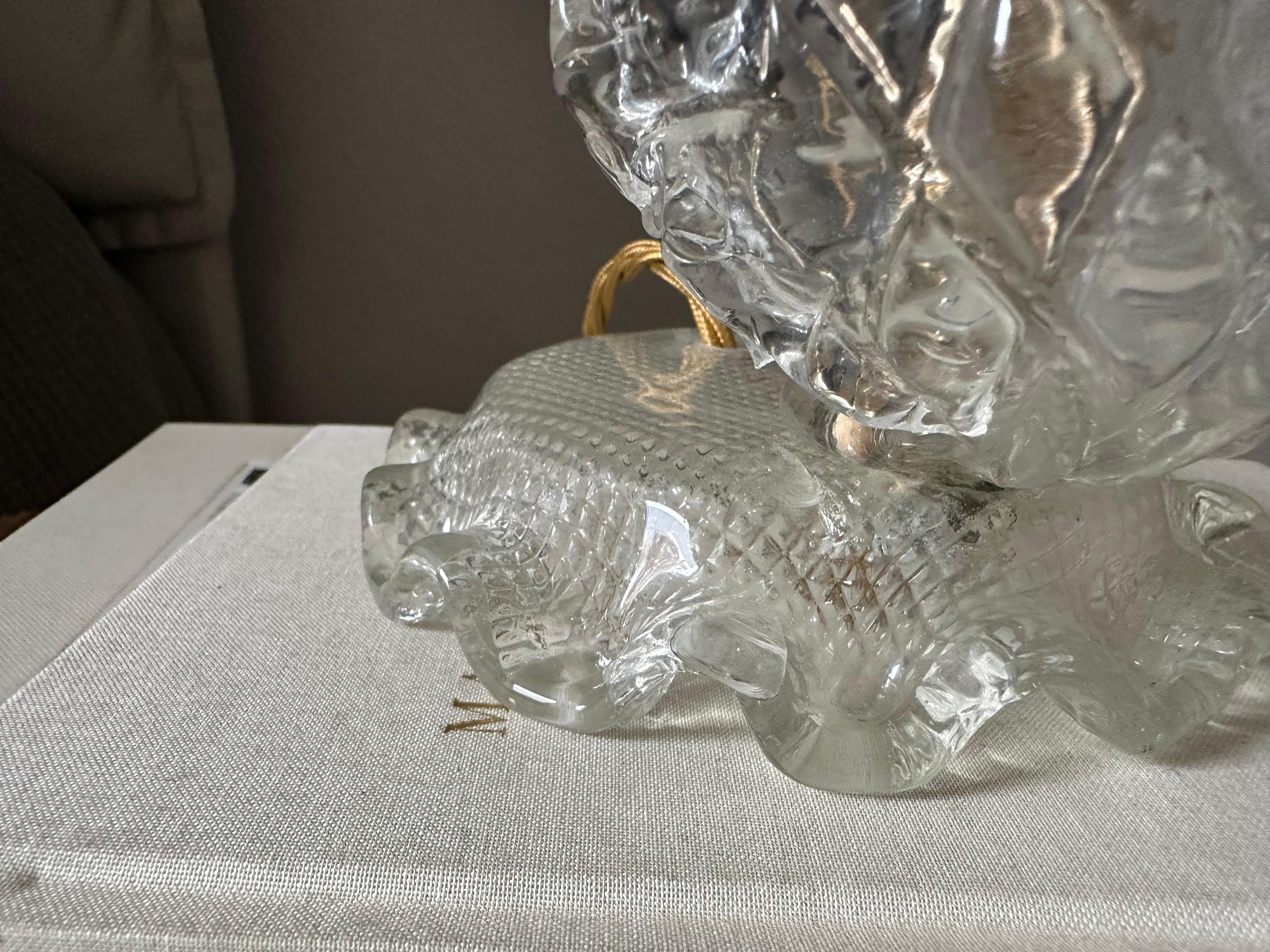 Elegant 1930s Art Deco Murano Glass Table Lamp Attributed to Ercole Barovier For Sale 3