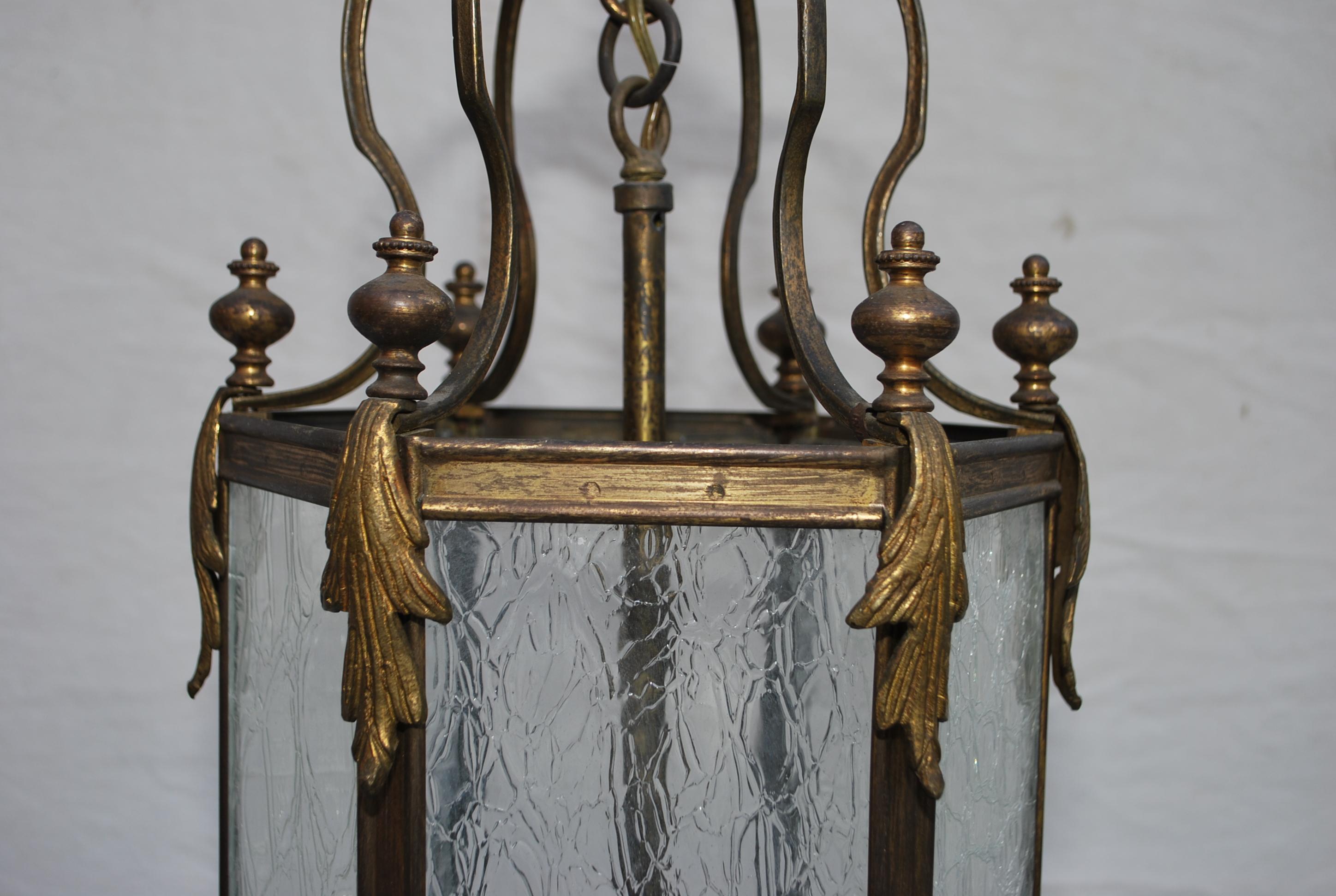 Brass Elegant 1930's brass lantern For Sale