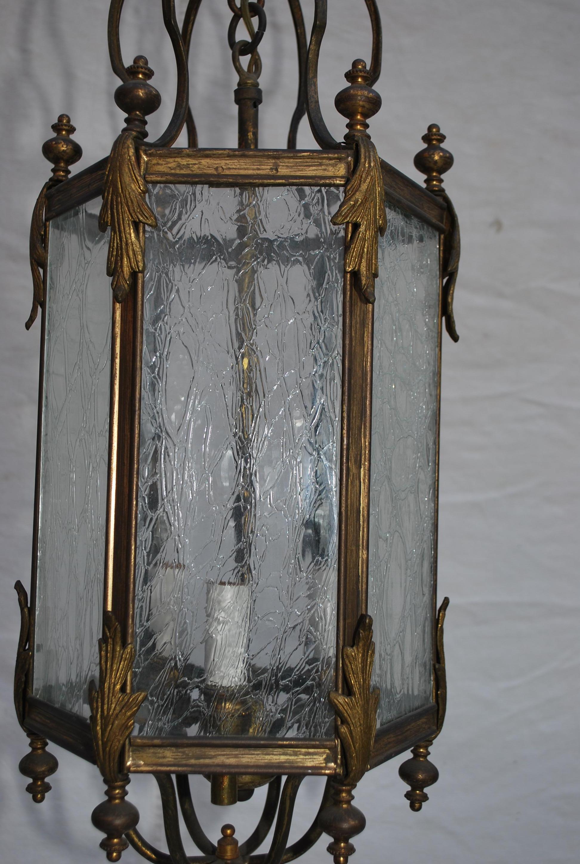 Elegant 1930's brass lantern For Sale 1