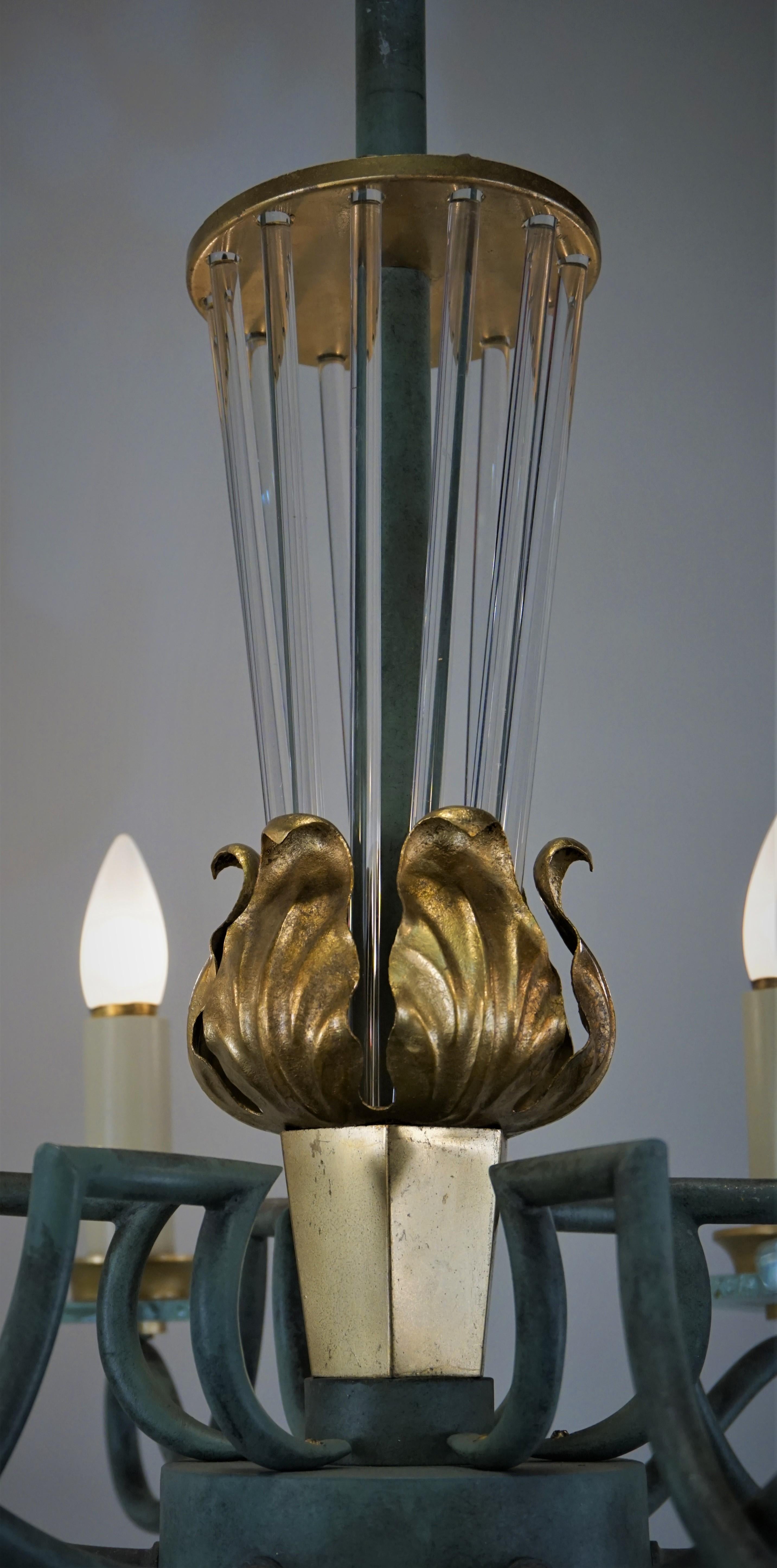 Französischer Art-Déco-Kronleuchter aus den 1930er Jahren (Art déco)
