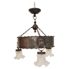 Elegant 1930's French Chandelier with Lion Heads