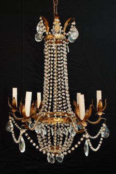 Elegant 1930's Italian Beaded Chandelier