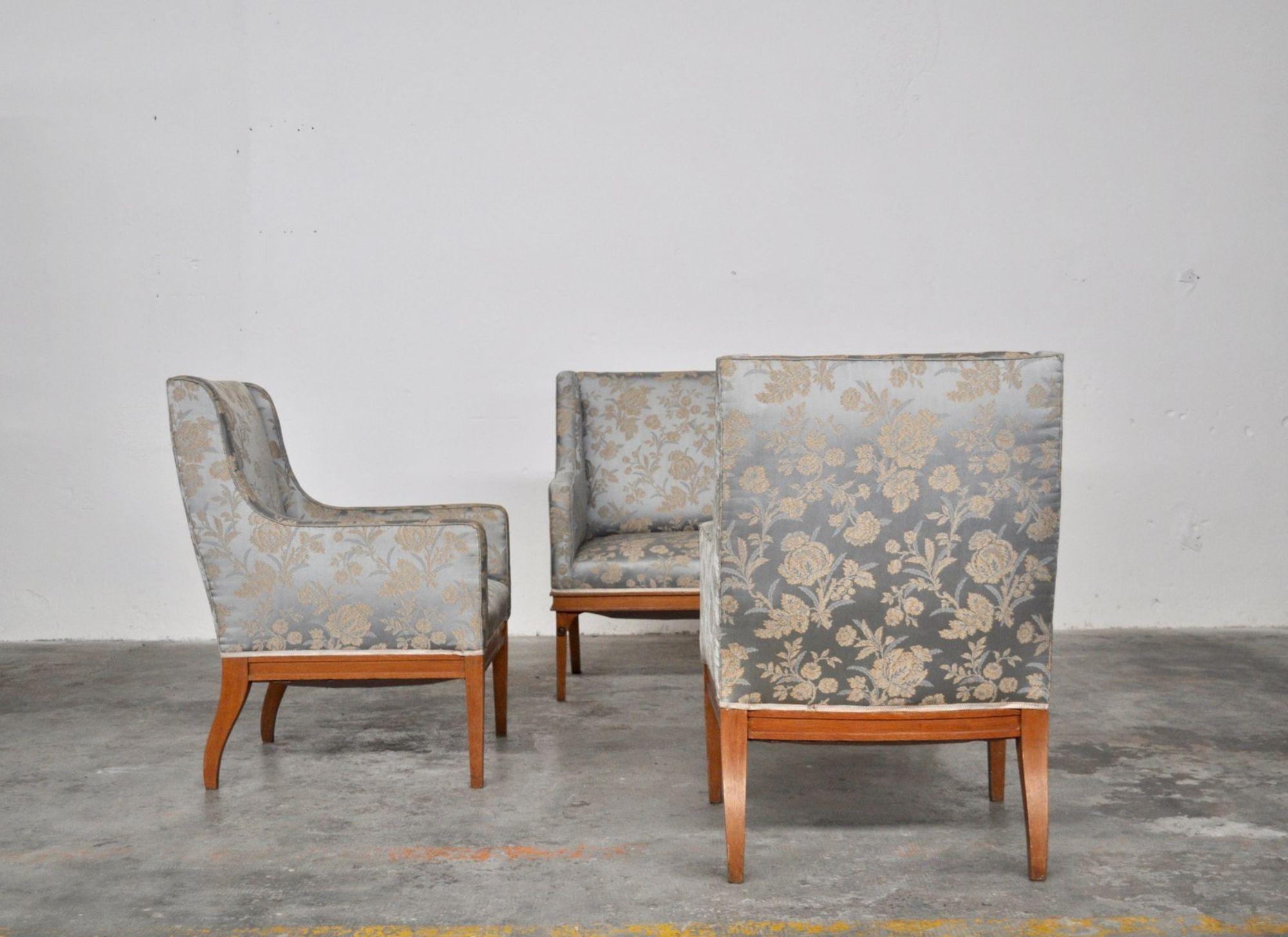 Elegante conjunto de sofá y sillas de fresno vintage de los años 30 en Bueno estado para la venta en Manzano, IT
