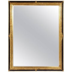Elegant 1940s Black and Gilt Mirror