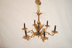Elegant 1940's brass chandelier from Spain