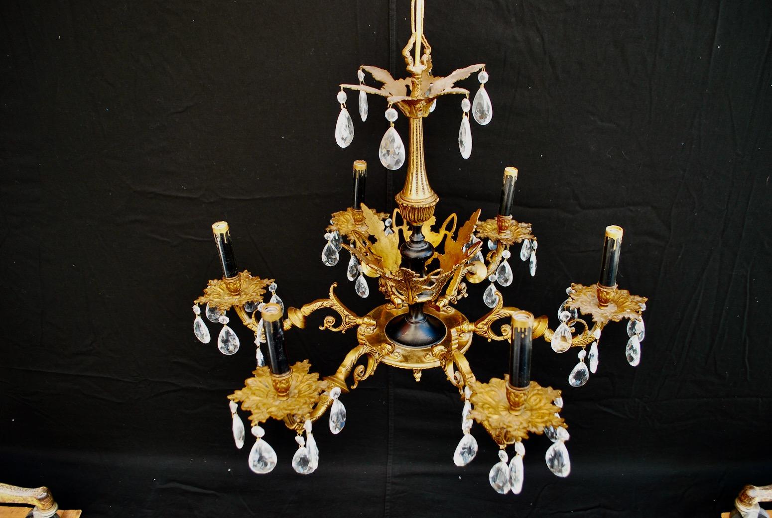 vintage brass chandelier made in spain