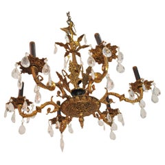 Vintage Elegant 1940's brass chandelier from Spain