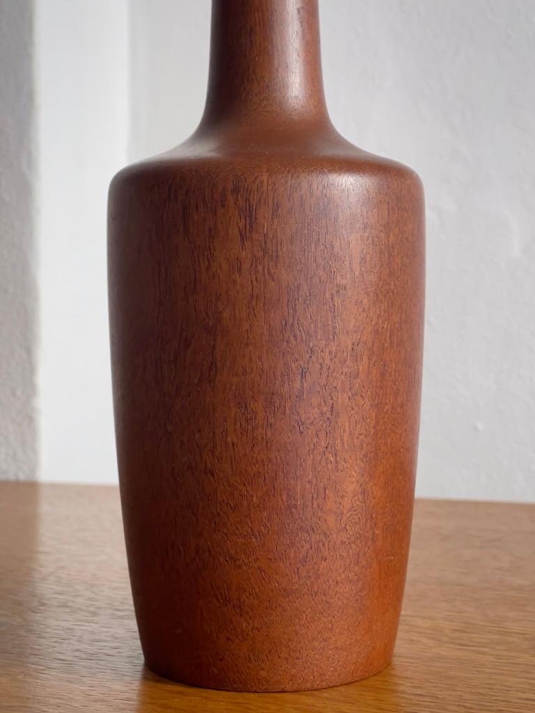 Danish Elegant 1940s danish modern table lamp in high quality solid teak wood. For Sale