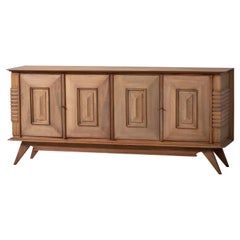 Elegant 1940s French Oak Sideboard