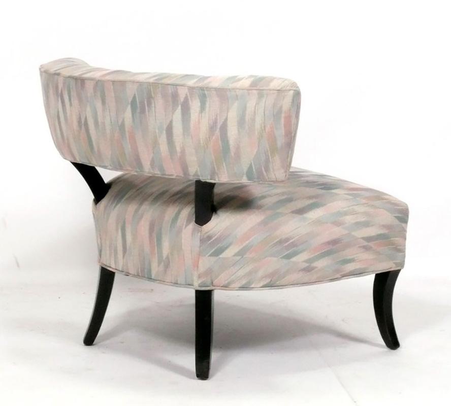 American Elegant 1940s Slipper Lounge Chair Reupholstered in Your Fabric For Sale