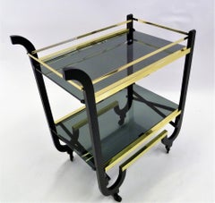 Elegant 1940s Streamline Moderne Bar Tea Cart