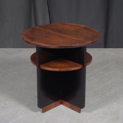 Elegant 1950s French Art Deco Mahogany Side Table