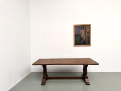 Elegant 1950s French Oak Farmhouse Table