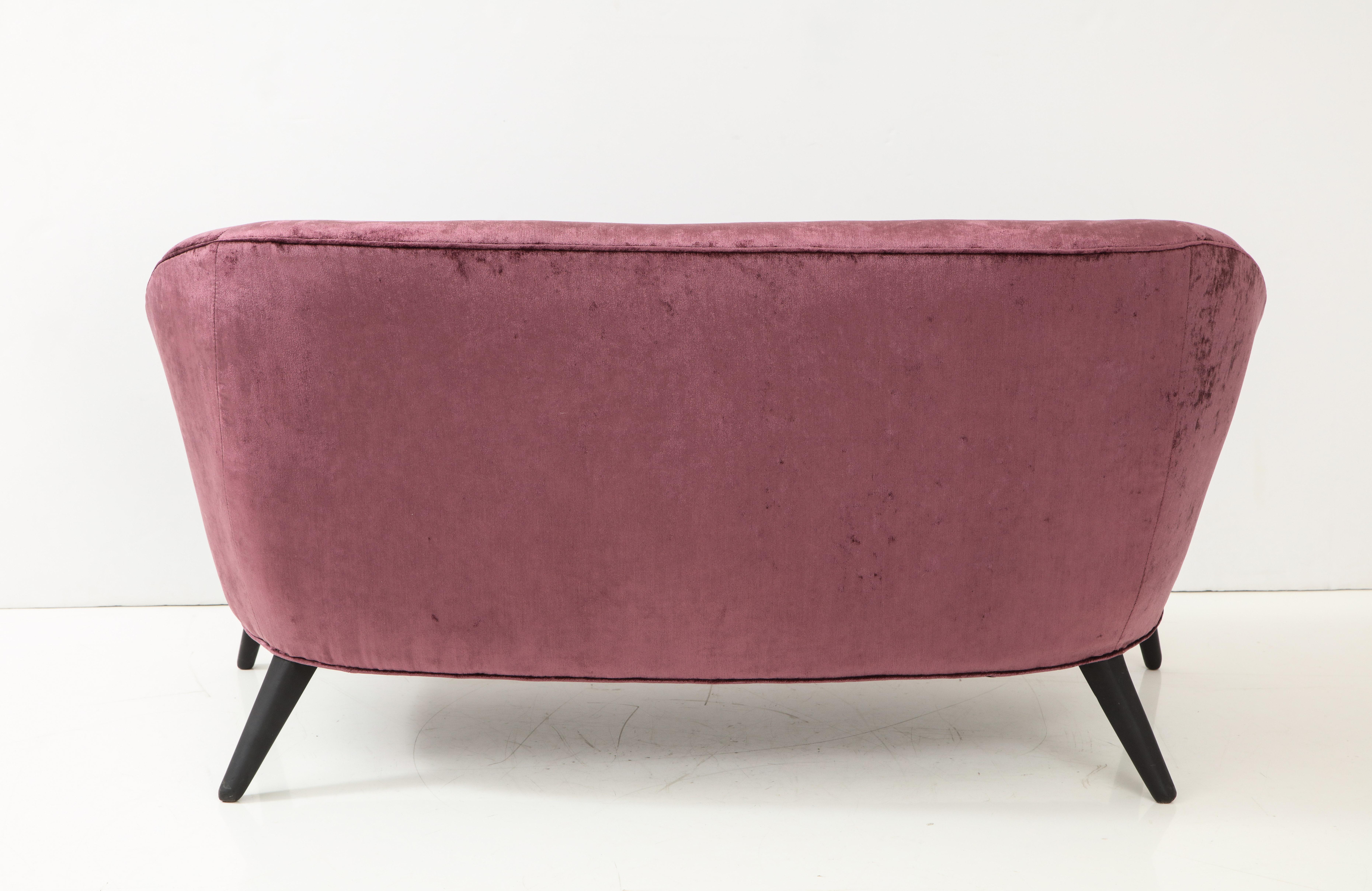 Chenille Elegant 1950s French Sofa