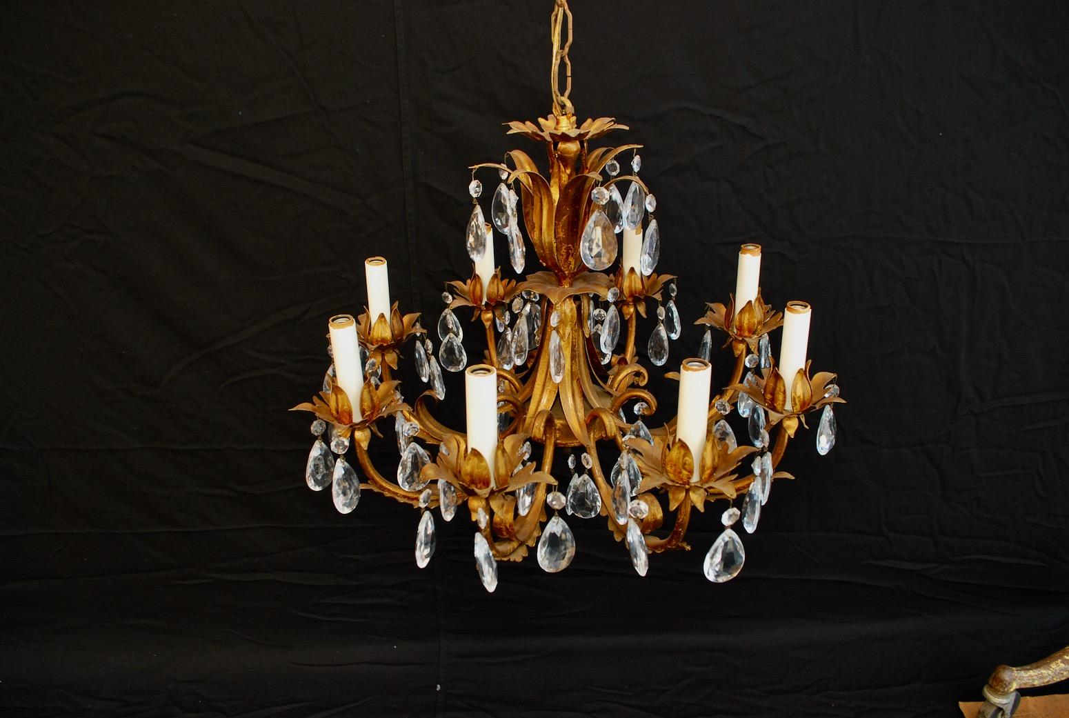 A beautiful Italian crystal chandelier, the patina is much nicer in person.

 