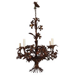 Elegant 1950's Italian iron chandelier