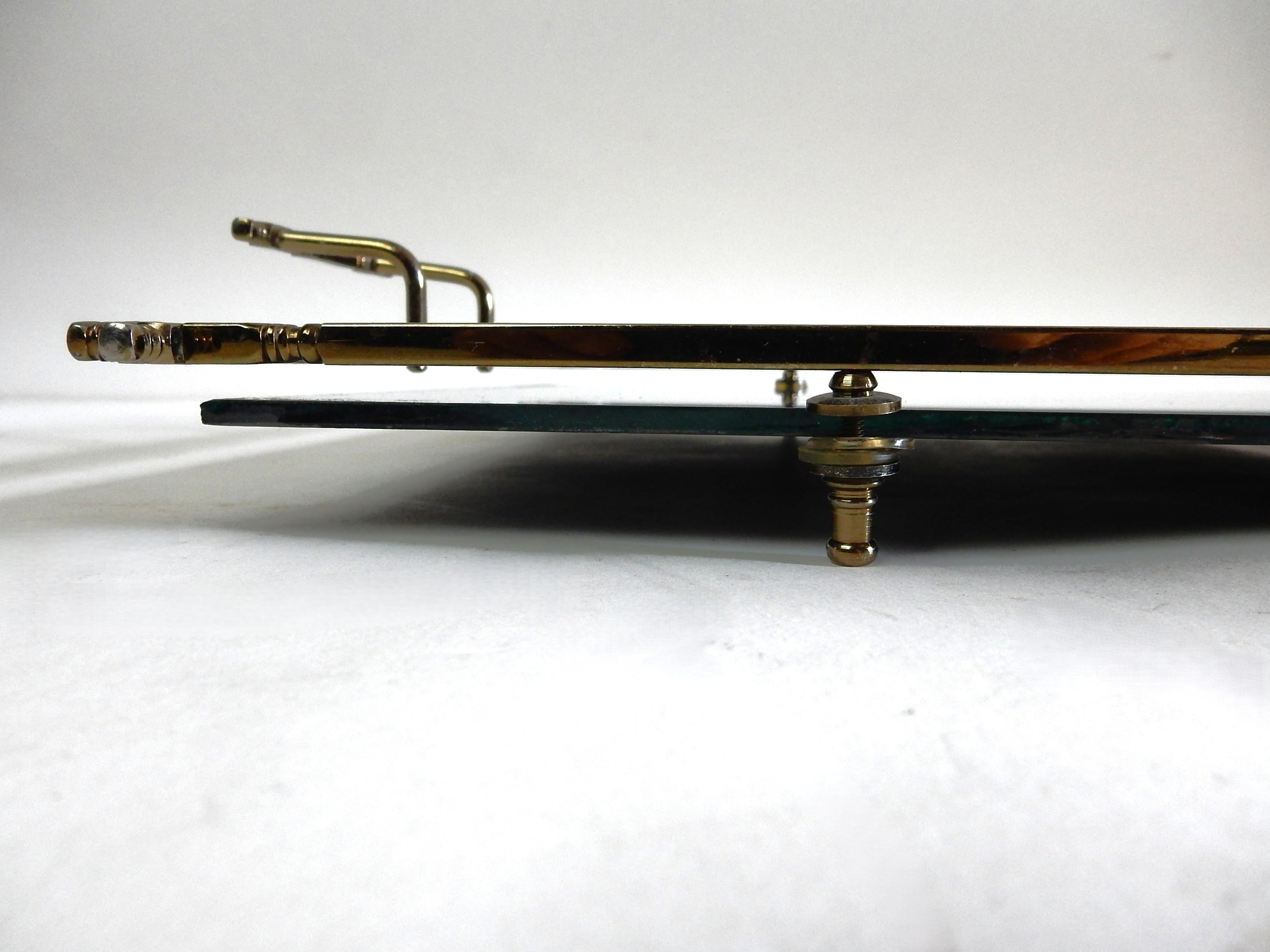 Elegant 1950's Italian Reverse Painted Footed Vanity Tray For Sale 2