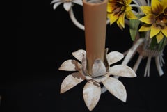 Elegant 1950s Italian Tole Floral Chandelier