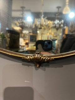 Elegant 1950s Italian Wall Mirror in Solid Brass