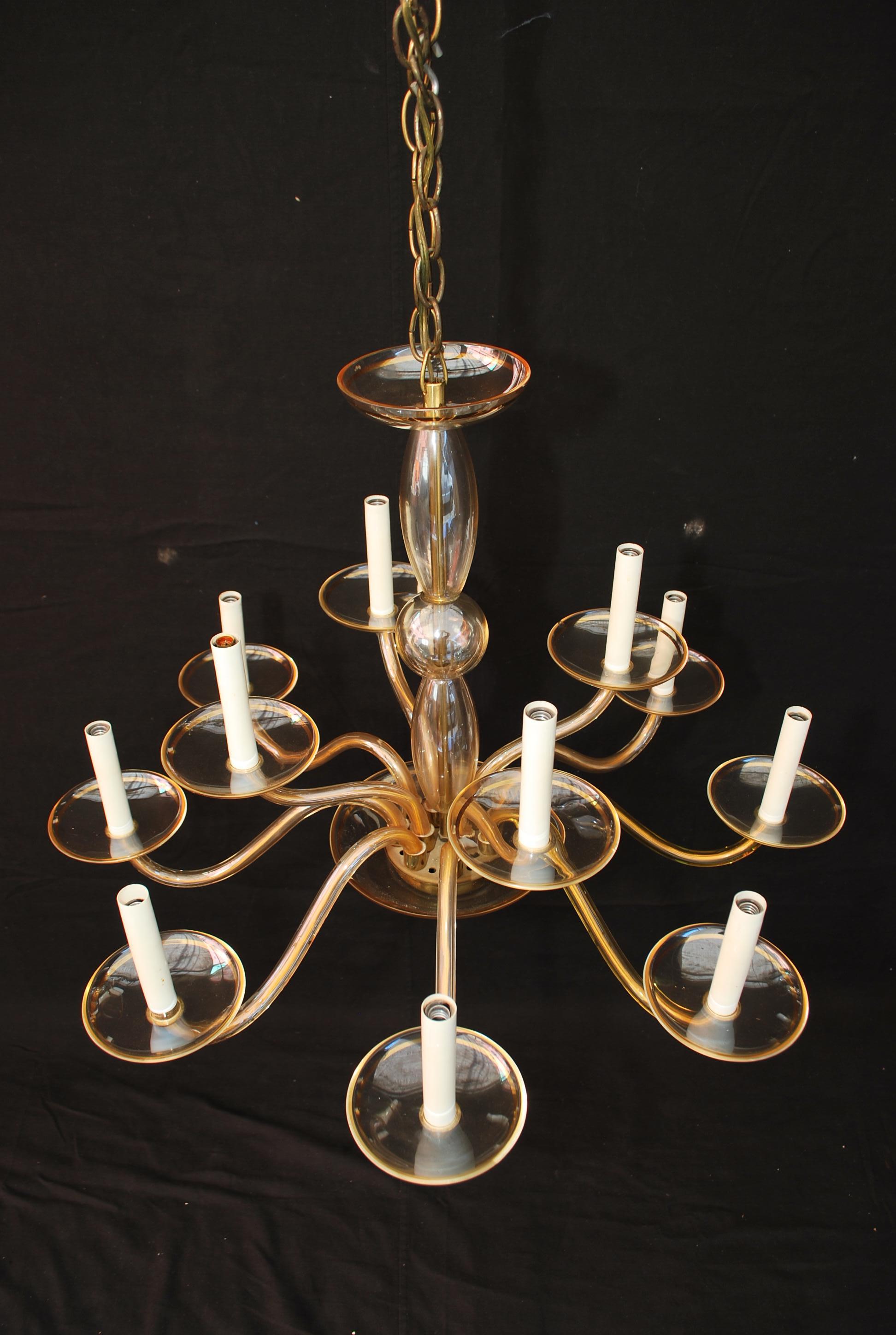 Metal Elegant 1950's Murano chandelier For Sale