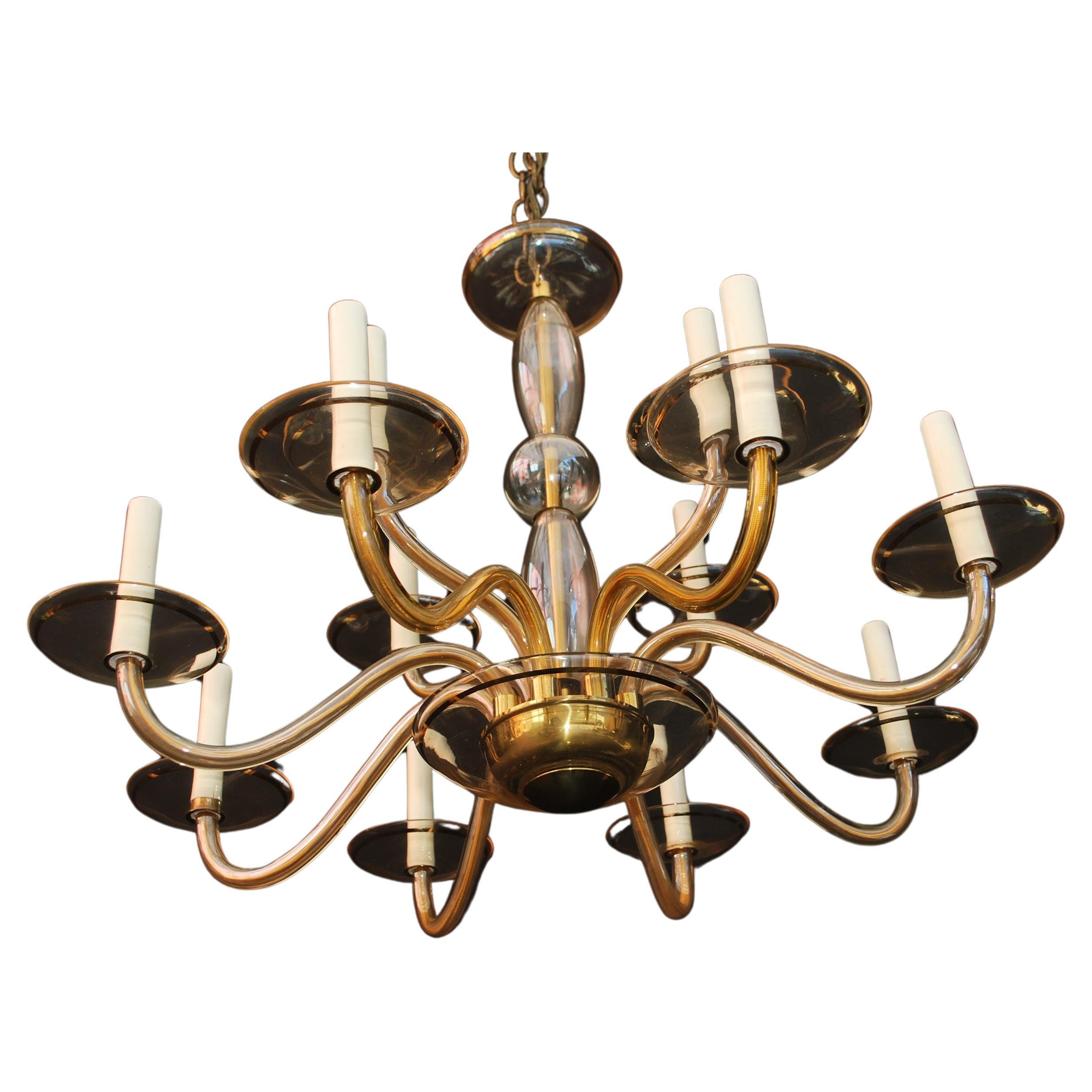 Elegant 1950's Murano chandelier For Sale