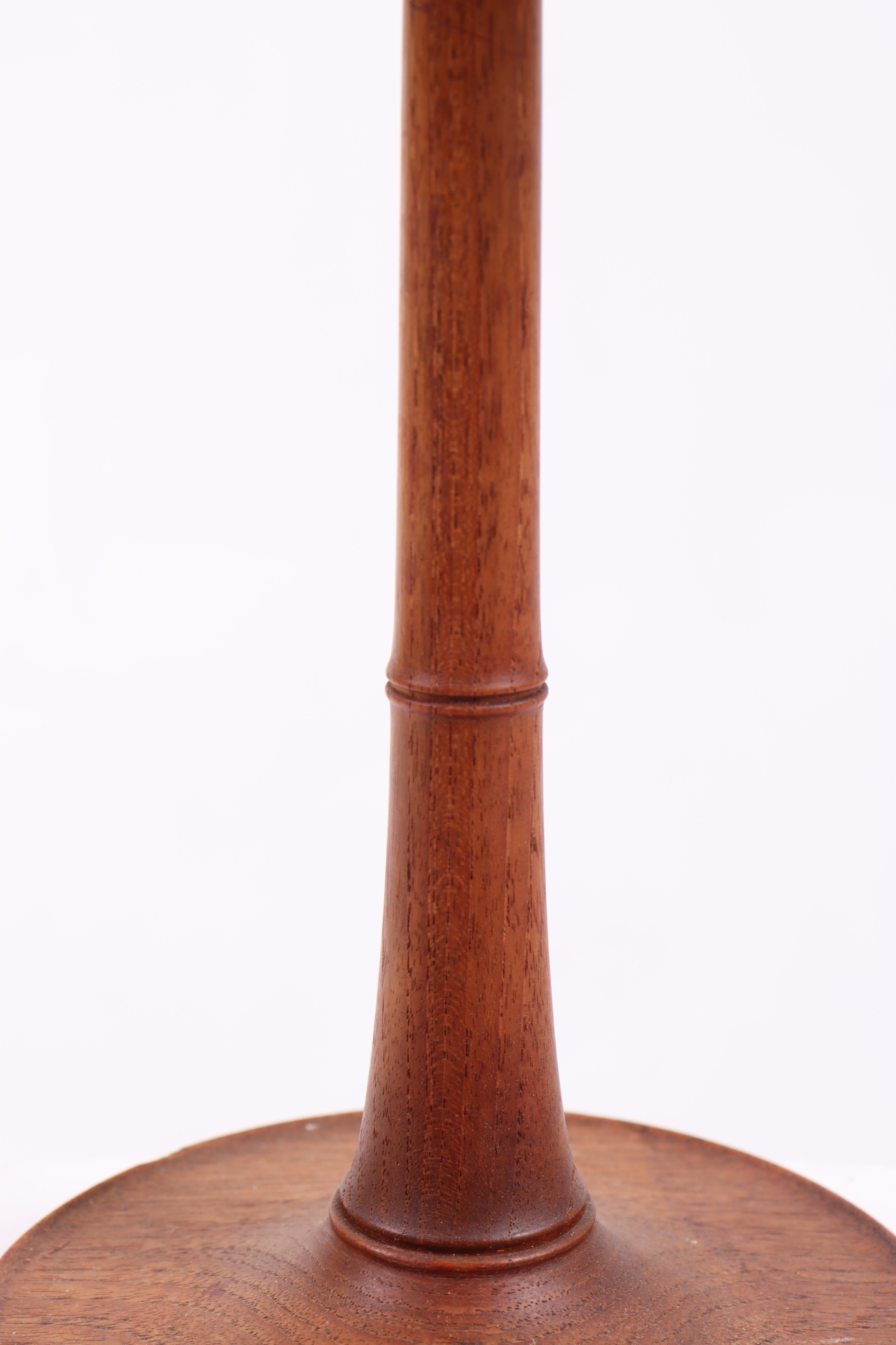 Scandinavian Modern Elegant 1950s Teak Lamp by Leklint with Signature Pleated Shade - Danish Design For Sale