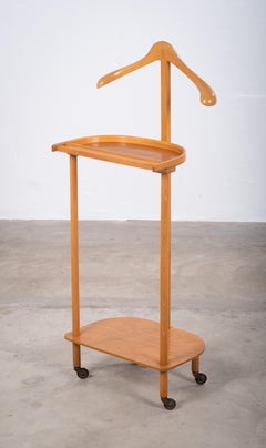 Elegant 1960s Beech Wood Valet Stand – Scandinavian Modern Design