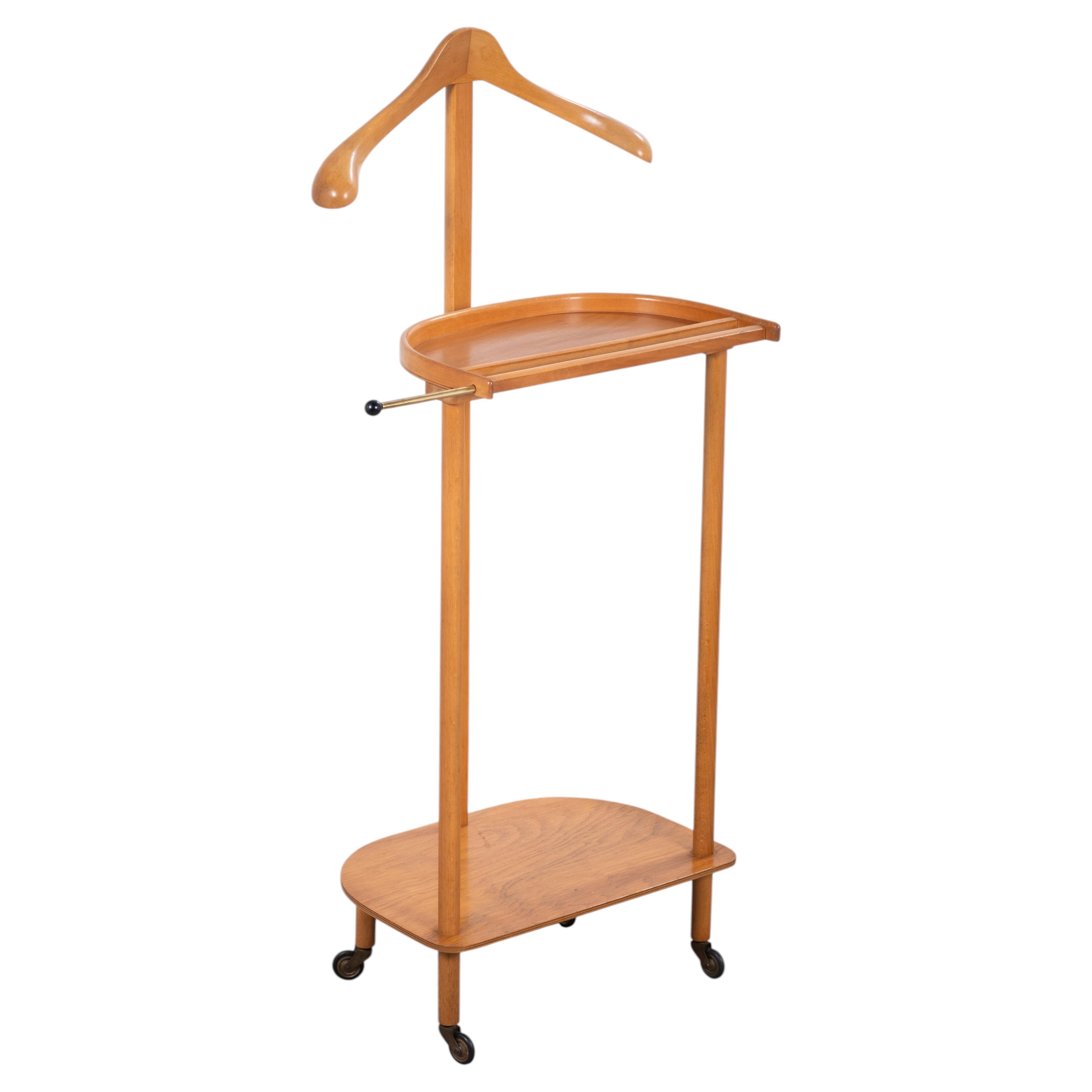 Élégant porte-vêtements en hêtre des années 1960 – Design moderne scandinave