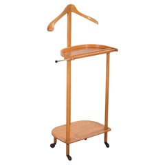 Elegant 1960s Beech Wood Valet Stand – Scandinavian Modern Design